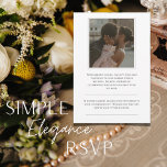 Cartão de Resposta Fotográfica Moderno Elegante<br><div class="desc">RSVP de casamento de fotos desenhado de forma elegante com sua foto de noivado favorita. Mude "inverno" para qualquer estação de casamento. Um cartão de resposta de casamento muito pessoal e elegante para o seu evento especial.</div>