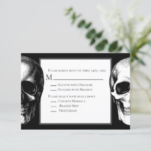 Cartão de resposta gótico do casamento do Dia da