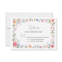 Cartão de Resposta Jardim Aquarela