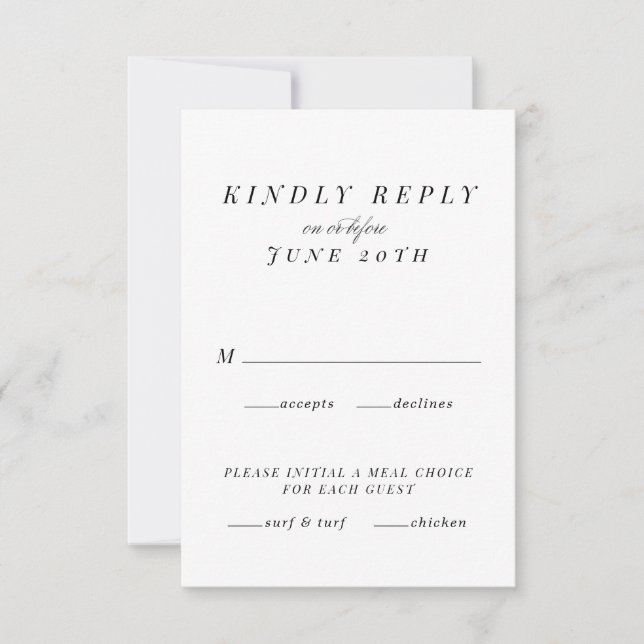 Cartão de resposta minimalista (Frente)