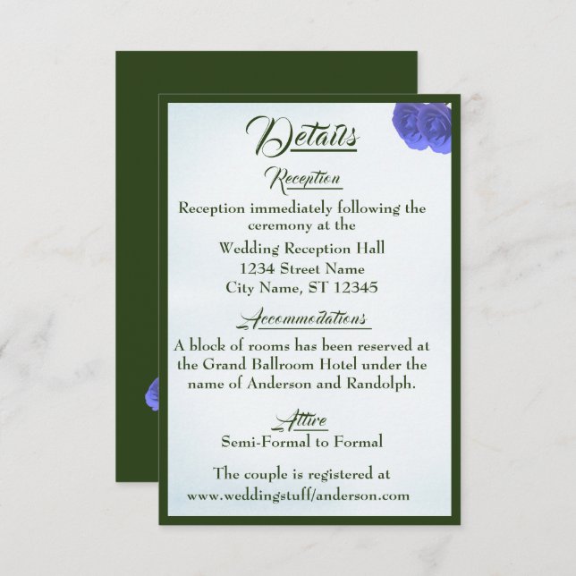 Cartão de Resposta Misty Blue e Verde Católico (Frente/Verso)