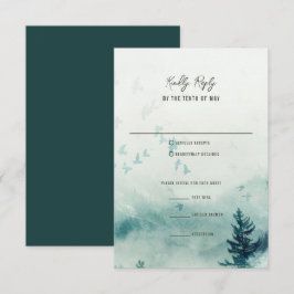 Cartão de Resposta Misty Mountain Wedding