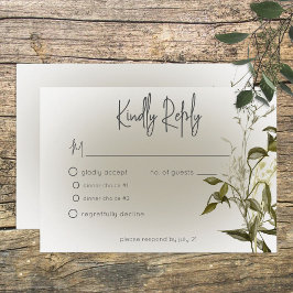Cartão de Resposta Moderno Boho Greenery