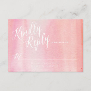 Cartão de resposta OMBRE PINK WATERCOLOR
