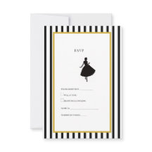 Cartão de Resposta para 60º Aniversário Preto e Do