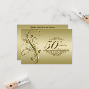 Cartão de Resposta para Bodas de Ouro 50º Aniversá