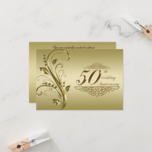 Cartão de Resposta para Bodas de Ouro 50º Aniversá