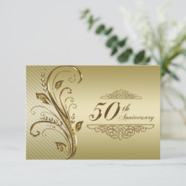 Cartão de Resposta para Bodas de Ouro de 50 Anos