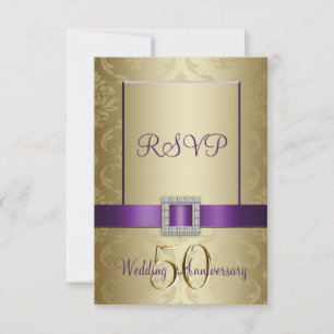 Cartão de Resposta para Bodas de Ouro de 50 Anos d