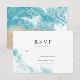 Cartão de Resposta para Casamento à Beira-Mar com
