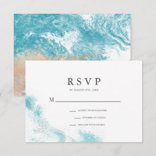 Cartão de Resposta para Casamento à Beira-Mar com