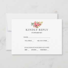 Cartão de Resposta para Casamento Blush Floral