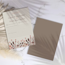 Cartão de Resposta para Casamento Boho com Flores 