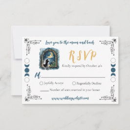 Cartão de Resposta para Casamento Celestial 'Amo V