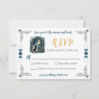 Cartão de Resposta para Casamento Celestial 'Amo V