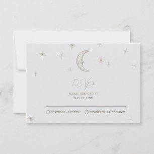 Cartão de Resposta para Casamento Celestial Estrel