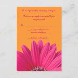 Cartão de Resposta para Casamento com Gerbera Rosa