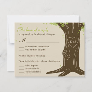 Cartão de Resposta para Casamento da Oak Tree com