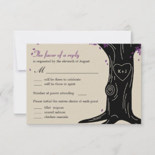 Cartão de Resposta para Casamento da Oak Tree com