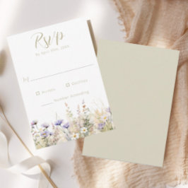 Cartão de Resposta para Casamento de Campo com Flo