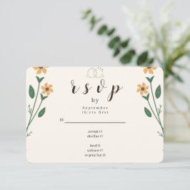 Cartão de Resposta para Casamento de Flores Silves