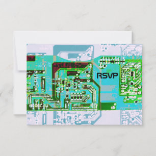 Cartão de resposta para casamento de geek de alta 