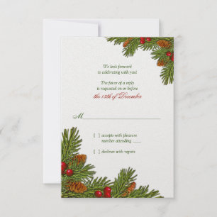 Cartão de Resposta para Casamento de Inverno Féria