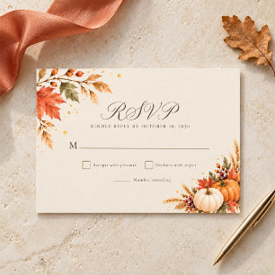Cartão de Resposta para Casamento de Outono com Ab