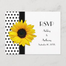 Cartão de Resposta para Casamento de Pontos Pretos