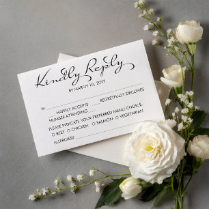 Cartão de Resposta para Casamento dos Sonhos da Es