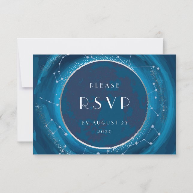 Cartão de Resposta para Casamento Eclipse Moon (Frente)