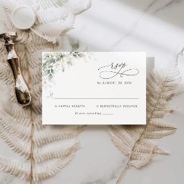 Cartão de Resposta para Casamento Elegante de Euca