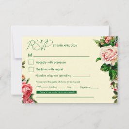 Cartão de Resposta para Casamento Floral Atemporal
