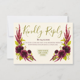 Cartão de Resposta para Casamento Floral Chartreus
