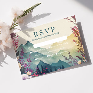 Cartão de Resposta para Casamento Floral das Monta