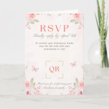 Cartão de Resposta para Casamento Floral Romântico