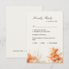 Cartão de Resposta para Casamento Floresta de Outo