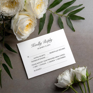Cartão de Resposta para Casamento Informal Fofo