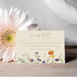 Cartão de Resposta para Casamento no Jardim de Flo