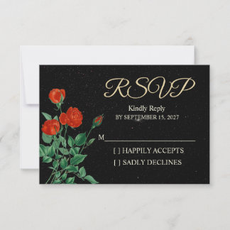 Cartão de Resposta para Casamento Noite Estrelada