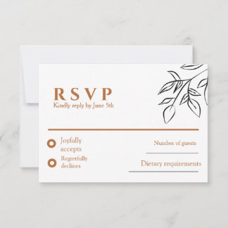 Cartão de Resposta para Casamento Ruddy Brown Old