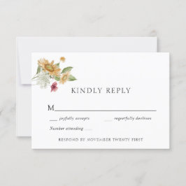 Cartão de Resposta para Casamento Russo de Girasso