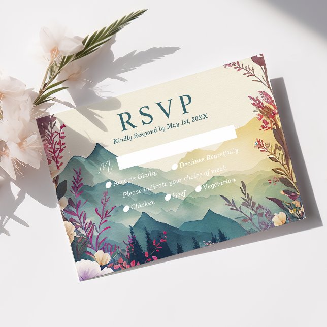 Cartão de Resposta para Casamento Spring Mountains (Criador carregado)