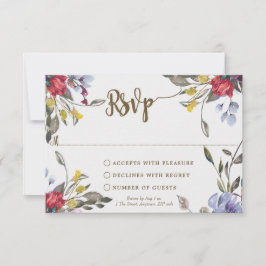 cartão de resposta para chá de noiva boho com flor