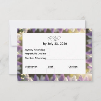 Cartão de Resposta para Evento de Casamento Lilás