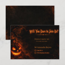 Cartão de Resposta para Festa de Halloween com Bri