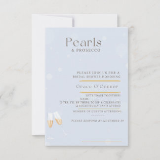 Cartão de Resposta Pérolas e Prosecco