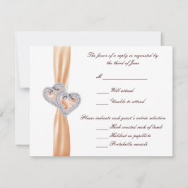 Cartão de Resposta Personalizado de Corações de Ta