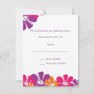 Cartão de Resposta Pink Orange Purple Hibiscus Hav