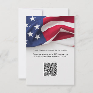 Cartão de Resposta QR code de Casamento com Bandei